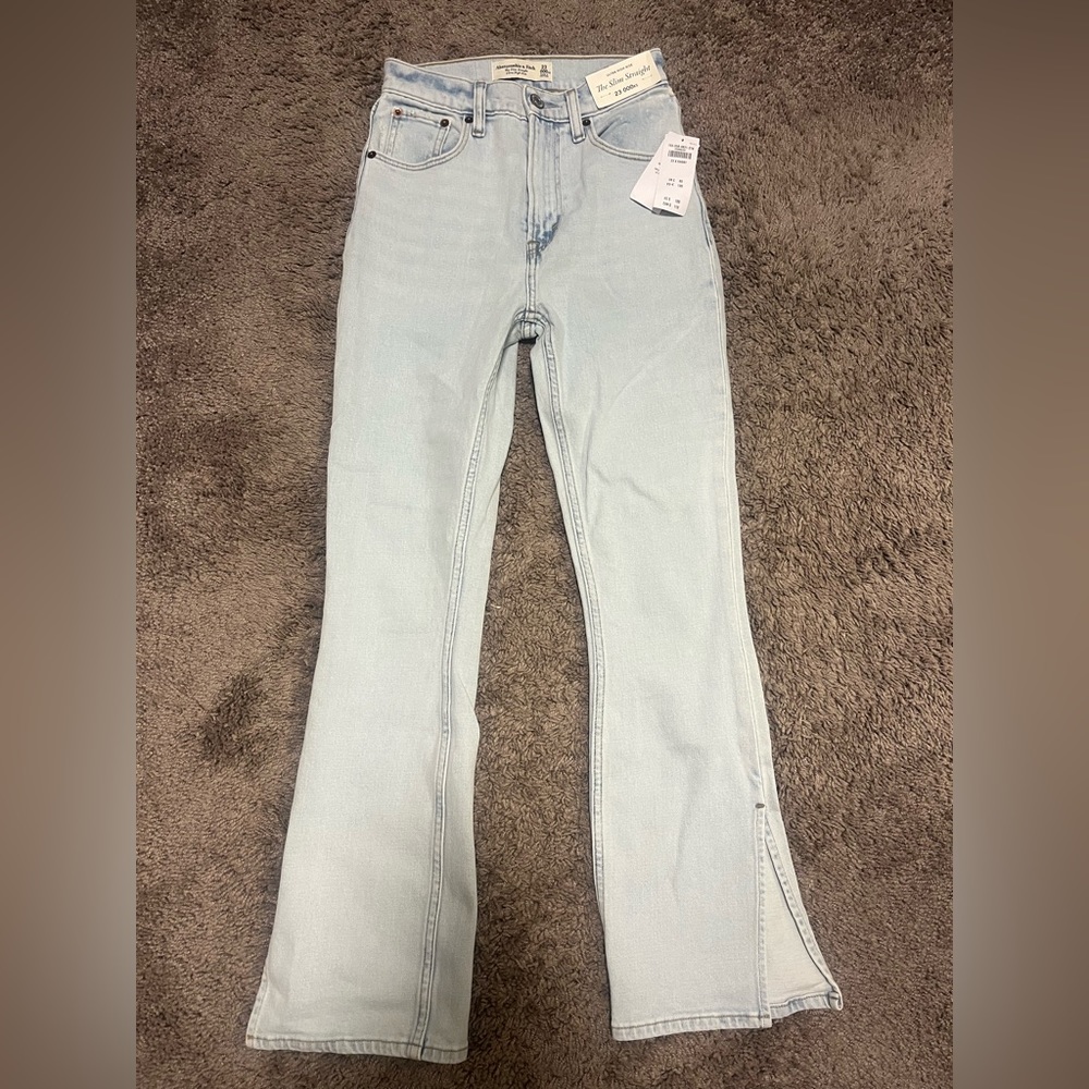 NWT Abercrombie Ultra High Rise Slim Straight jeans size 000 XS/Size 23 - Picture 4 of 6